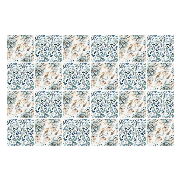 Autocolante pentru gresie Motiv cu plante florale