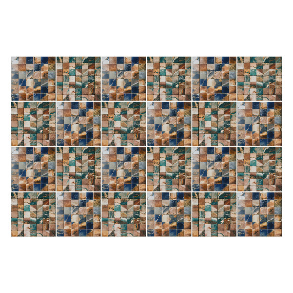 Autocolante pentru gresie Mozaic cu pătrate geometrice