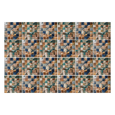 Autocolante pentru gresie Mozaic cu pătrate geometrice