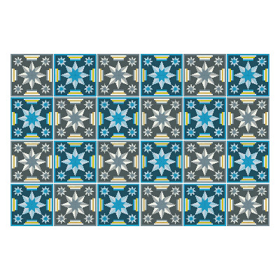 Autocolante gresie si faianta Stele geometrice într-o grilă