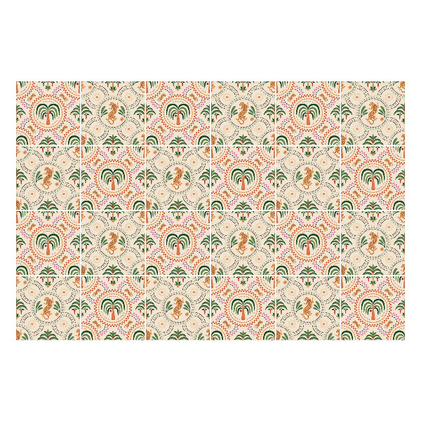 Autocolante gresie si faianta Frunze tropicale și ananas