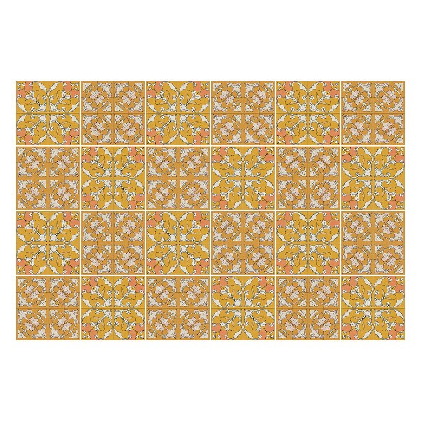 Autocolante gresie si faianta Motive florale în rame