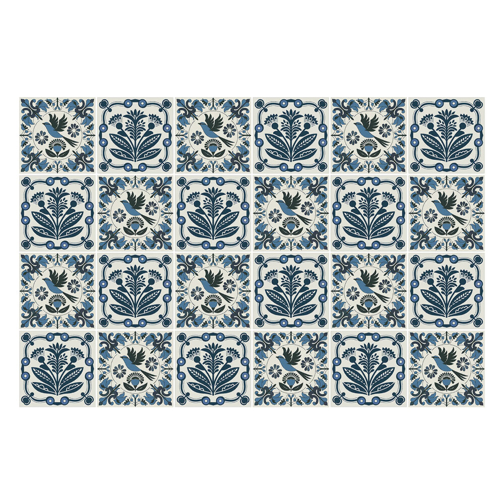 Autocolante gresie si faianta Flori și păsări din natură