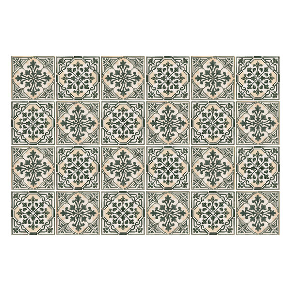 Autocolante pentru gresie Ornamente florale într-o plasă