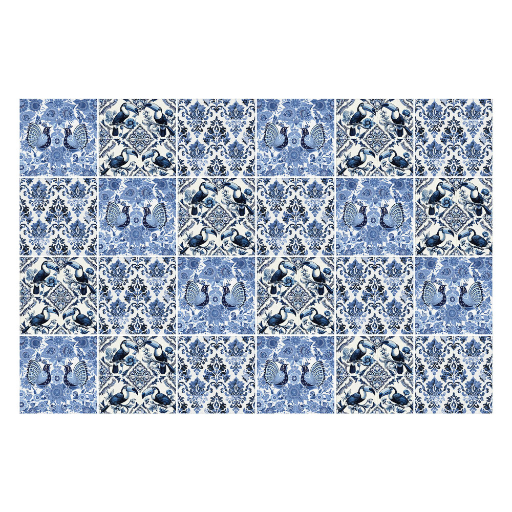 Autocolante gresie Motiv flori și păsări