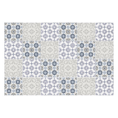 Autocolante pentru gresie Motive florale în carouri