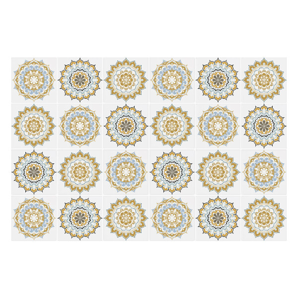 Autocolante pentru gresie Mandale florale diverse