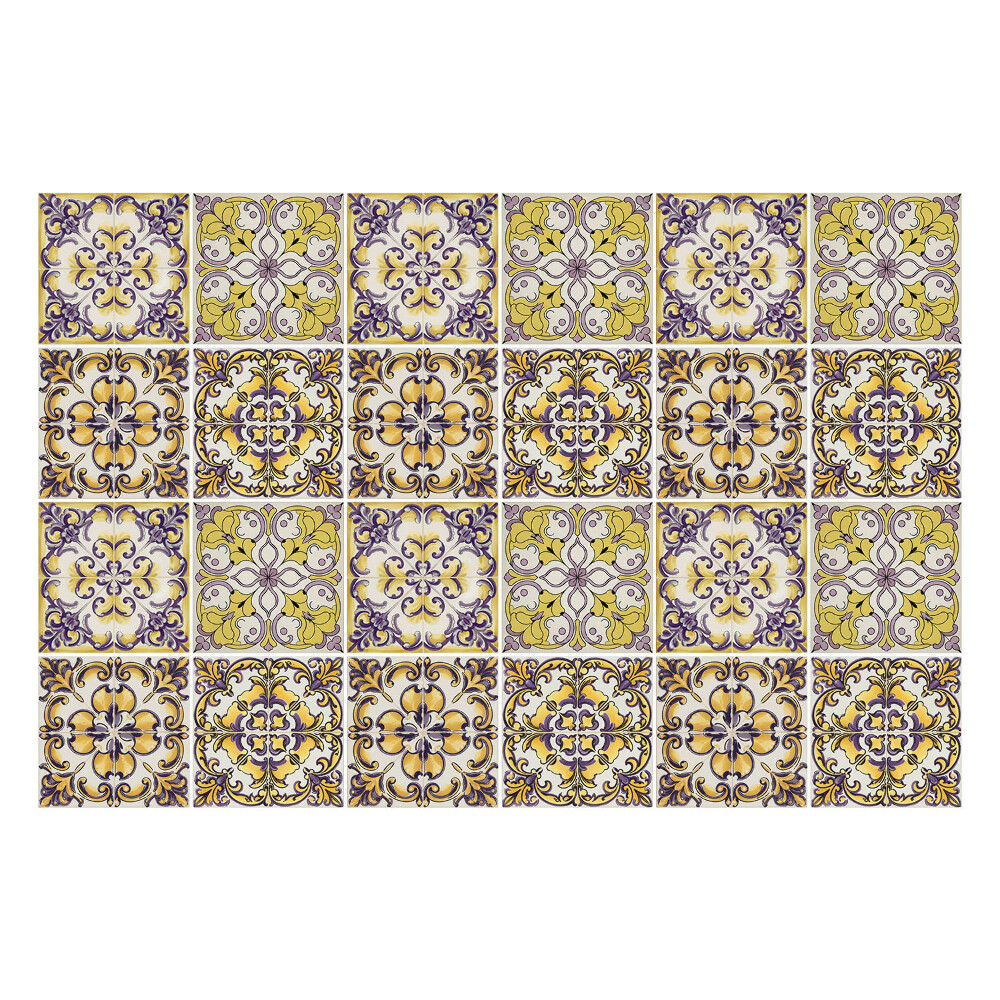 Autocolante gresie si faianta Ornamente florale în aranjament