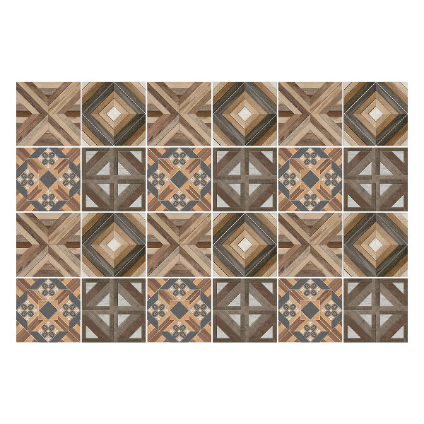 Autocolante gresie si faianta Aranjamente geometrice din lemn