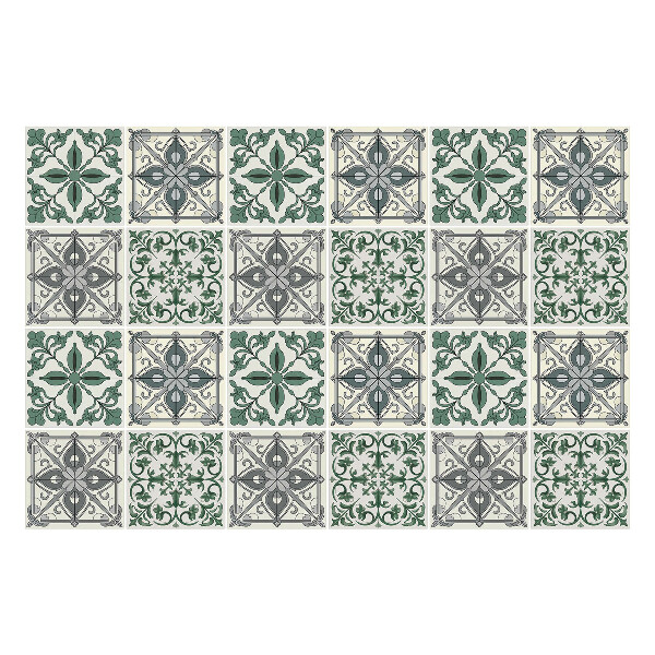 Autocolante pentru gresie Placi elegante cu motiv floral