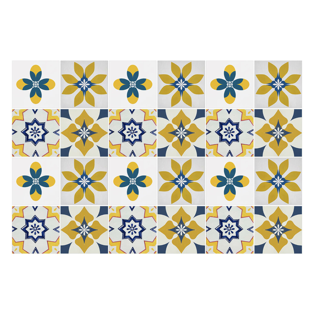 Autocolante pentru gresie Motive florale pastelate