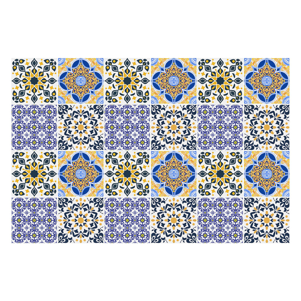 Autocolante gresie Mozaicuri florale într-o plasă