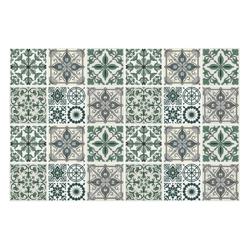 Autocolante gresie Placi clasice cu ornamente