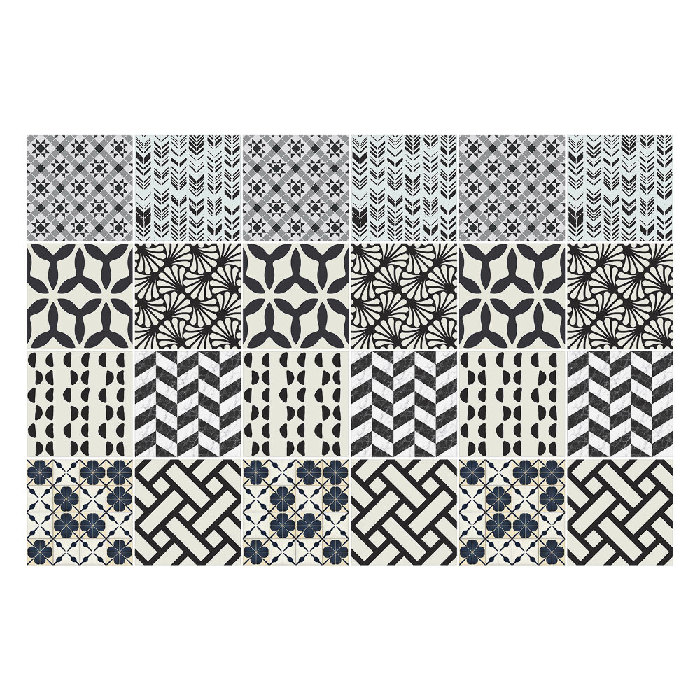 Autocolante gresie Iluzie de motiv geometric