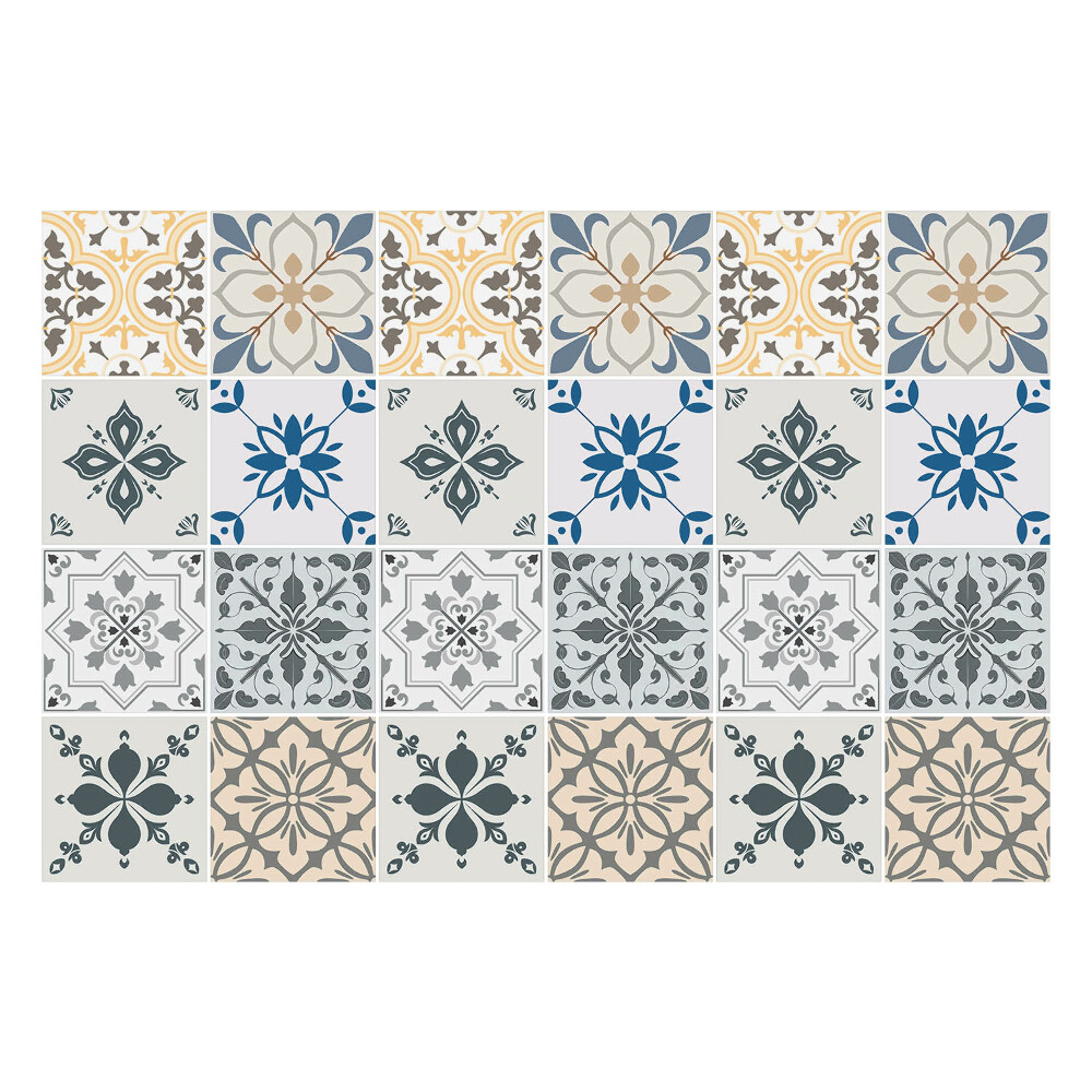 Autocolante pentru gresie Motive florale în mozaic