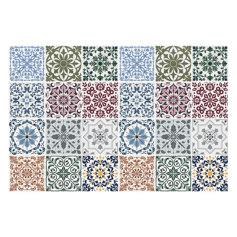 Autocolante pentru gresie Compoziție de faianță colorată