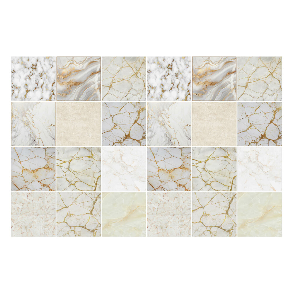 Autocolante pentru gresie Mozaic elegant din marmură