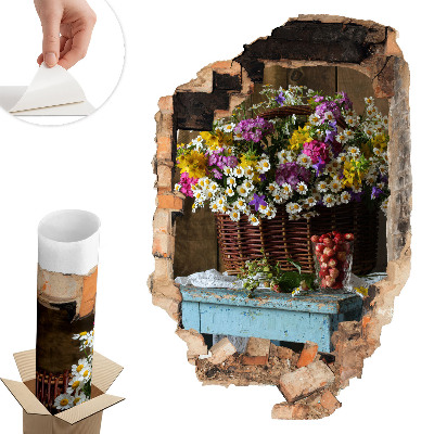 Sticker perete gaură 3D 66x100 Farmecul rustic