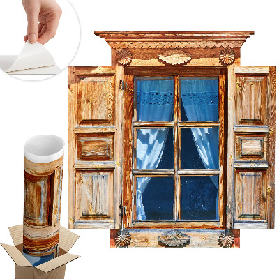 Autocolant perete fereastră 96x100 Fereastră rustică