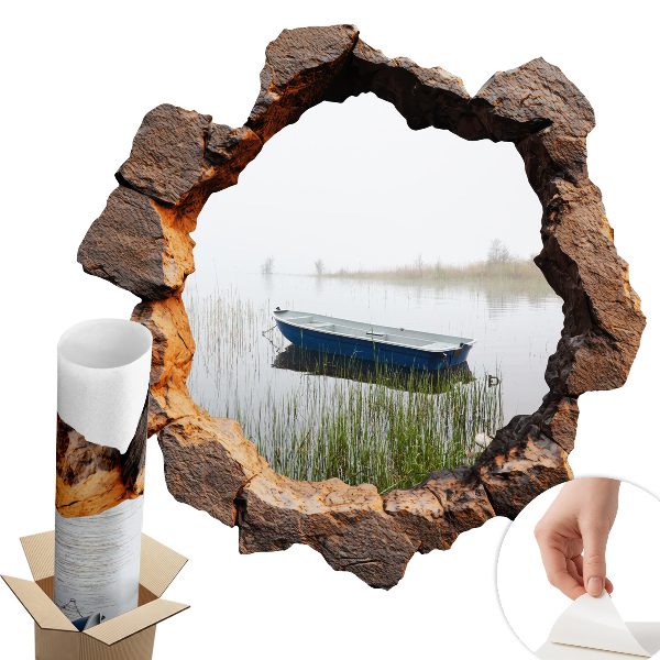 Sticker perete gaură 3D 100x99 Lacul de piatră