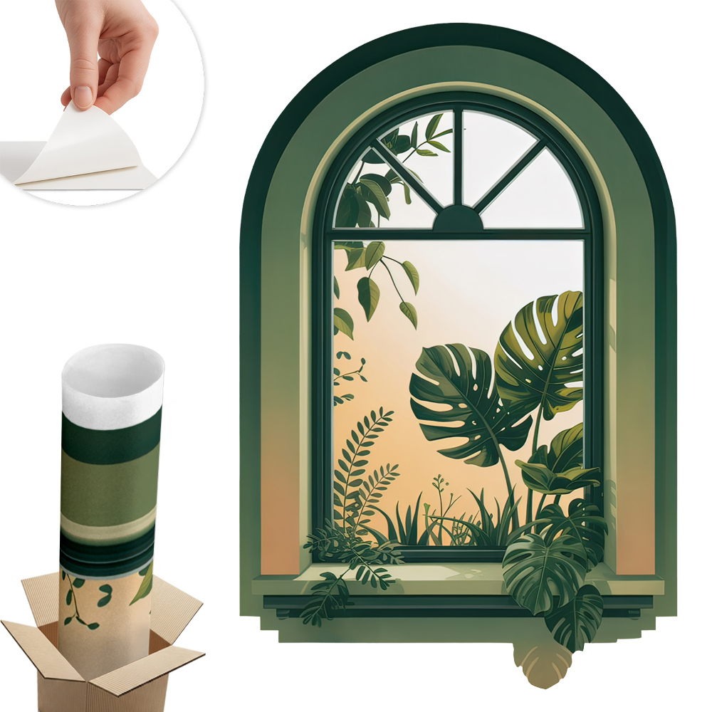 Autocolant perete fereastră 66x100 Fereastră verde