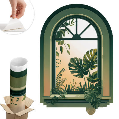 Autocolant perete fereastră 66x100 Fereastră verde