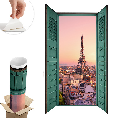 Autocolant perete fereastră 59x100 Fereastra orașului