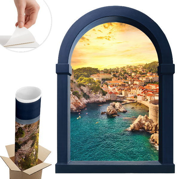 Autocolant perete fereastră 72x100 Vedere mediteraneană