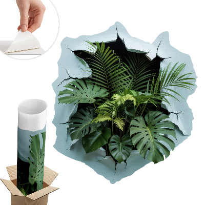 Sticker perete gaură 3D 90x100 Explozie la o plantă