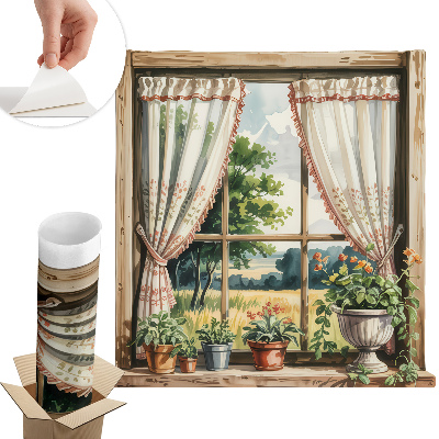 Autocolant perete fereastră 97x100 Fereastră idilică