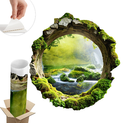 Sticker perete gaură 3D 93x100 Pământ verde