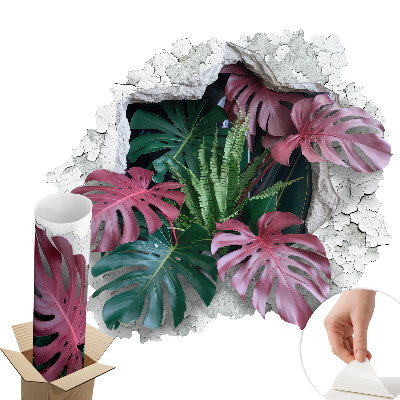 Sticker perete gaură 3D 100x91 Compoziție tropicală