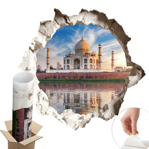Sticker perete gaură 3D 100x95 Un monument exotic