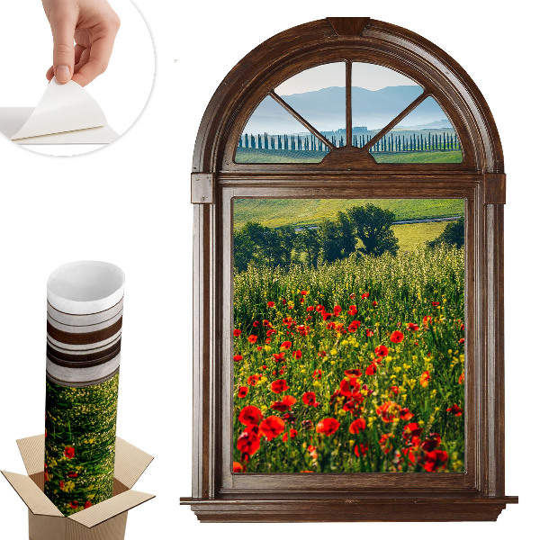 Autocolant perete fereastră 89x130 Peisaj pitoresc