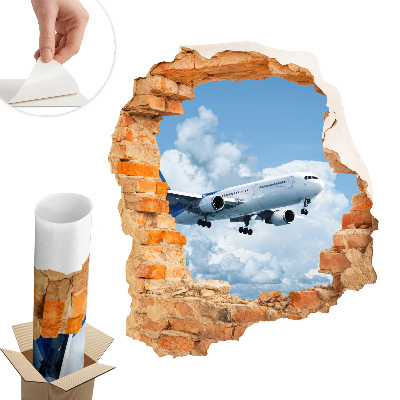 Sticker perete gaură 3D 111x130 Descoperire aeriană