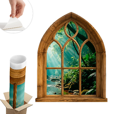 Autocolant perete fereastră 104x130 Peisaj tropical