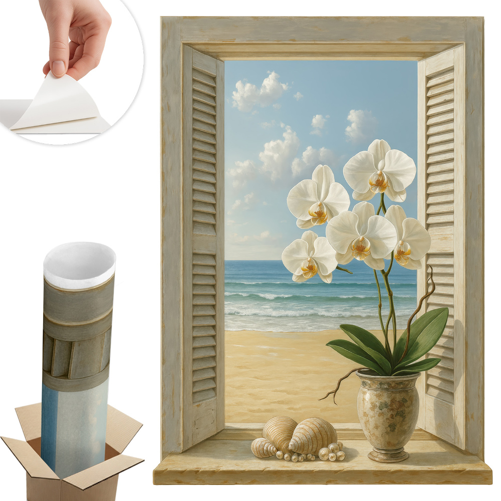 Autocolant perete fereastră 94x130 Fereastra mării