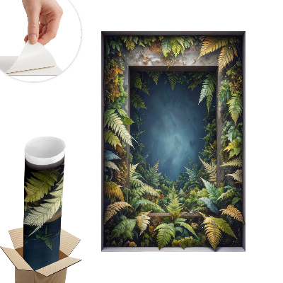 Autocolant perete fereastră 85x130 Armonie naturală