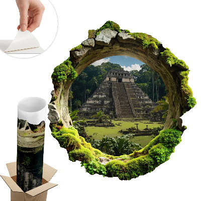 Sticker perete gaură 3D 121x130 Peisaj tropical