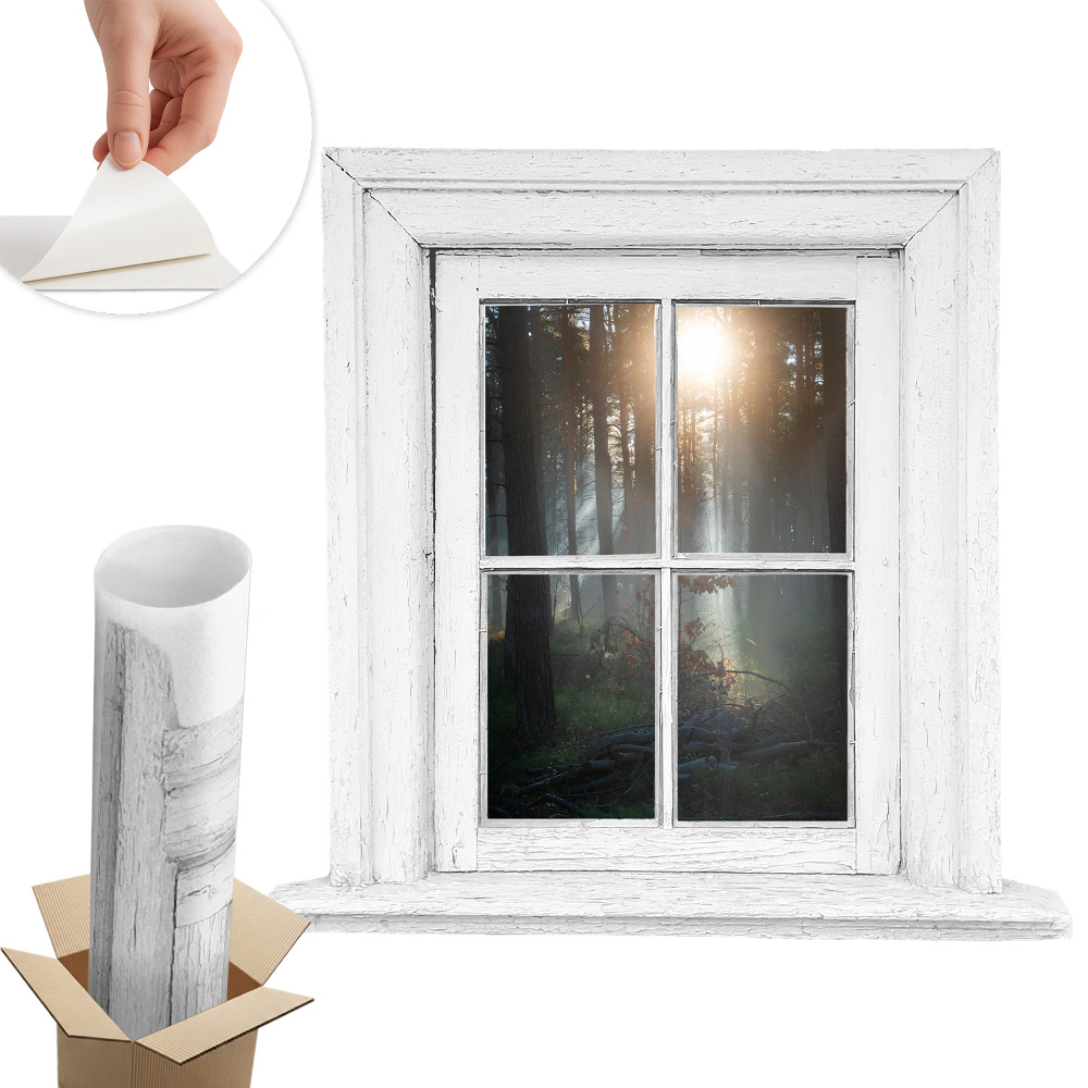 Fototapet fereastră 3d 61x60 Fereastra pădurii