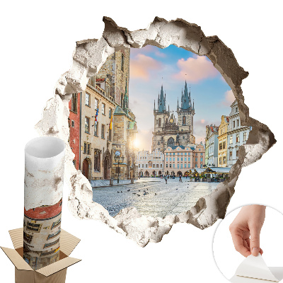 Sticker gaură 3D 60x57 Piața orașului