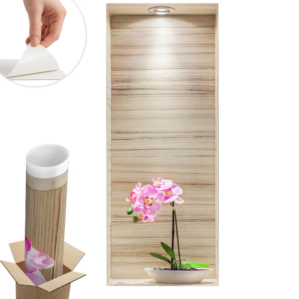 Abțibild perete 3d 24x60 Eleganța orhideei