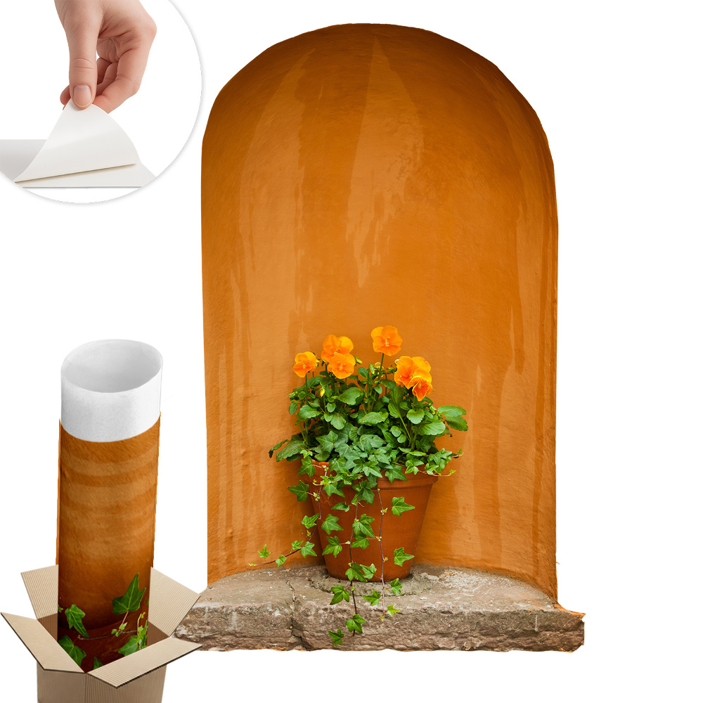 Abțibild perete 3d 39x60 Flori într-un ghiveci