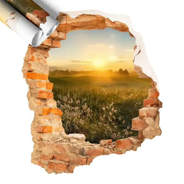 Sticker gaură 3D 68x80 Pajiște însorită
