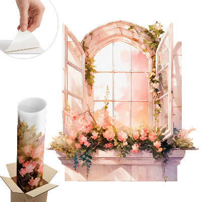 Fototapet fereastră 3d 75x80 Fereastră romantică