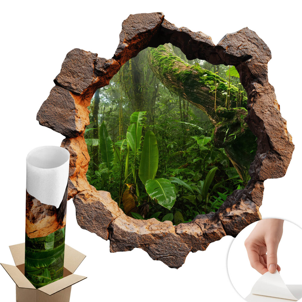 Sticker gaură 3D 80x79 Minunea verde