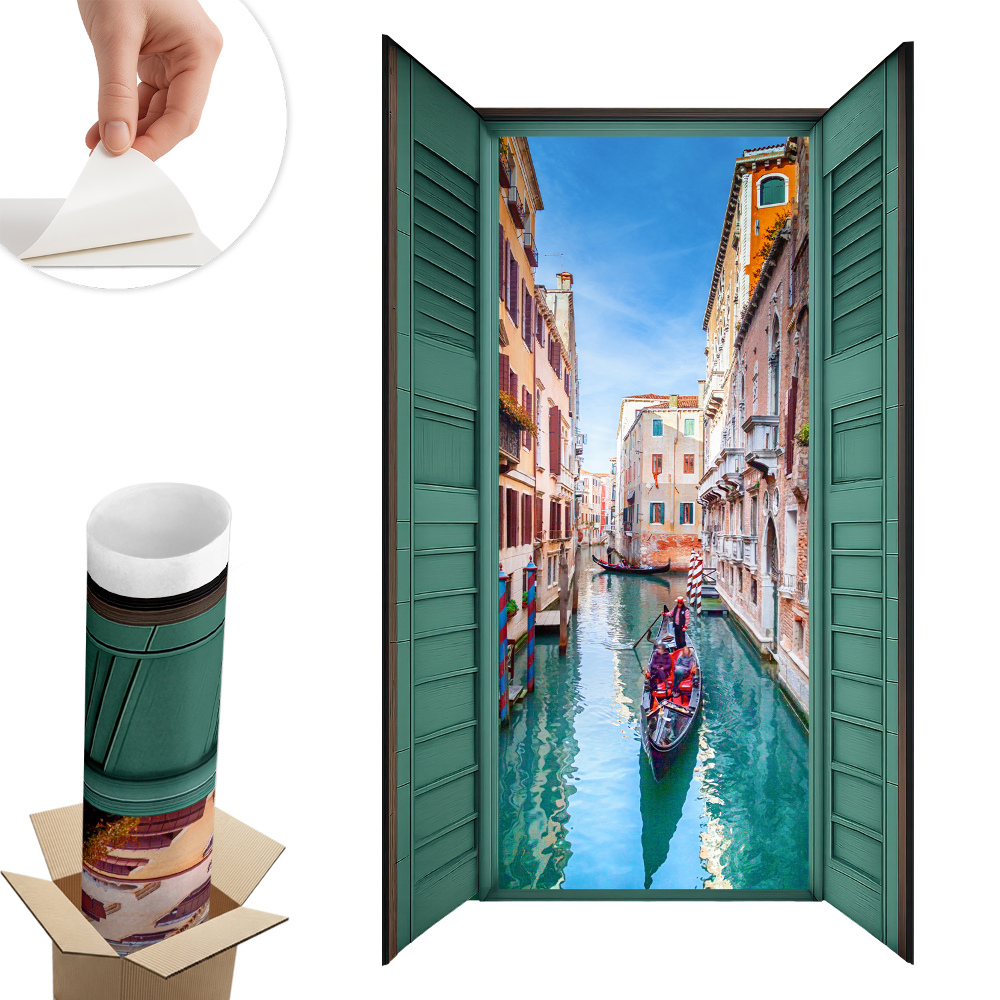 Fototapet fereastră 3d 46x80 Un canal pitoresc