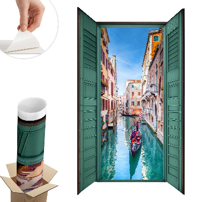 Fototapet fereastră 3d 46x80 Un canal pitoresc