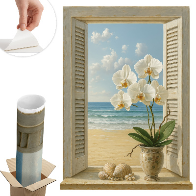 Fototapet fereastră 3d 58x80 Fereastra mării