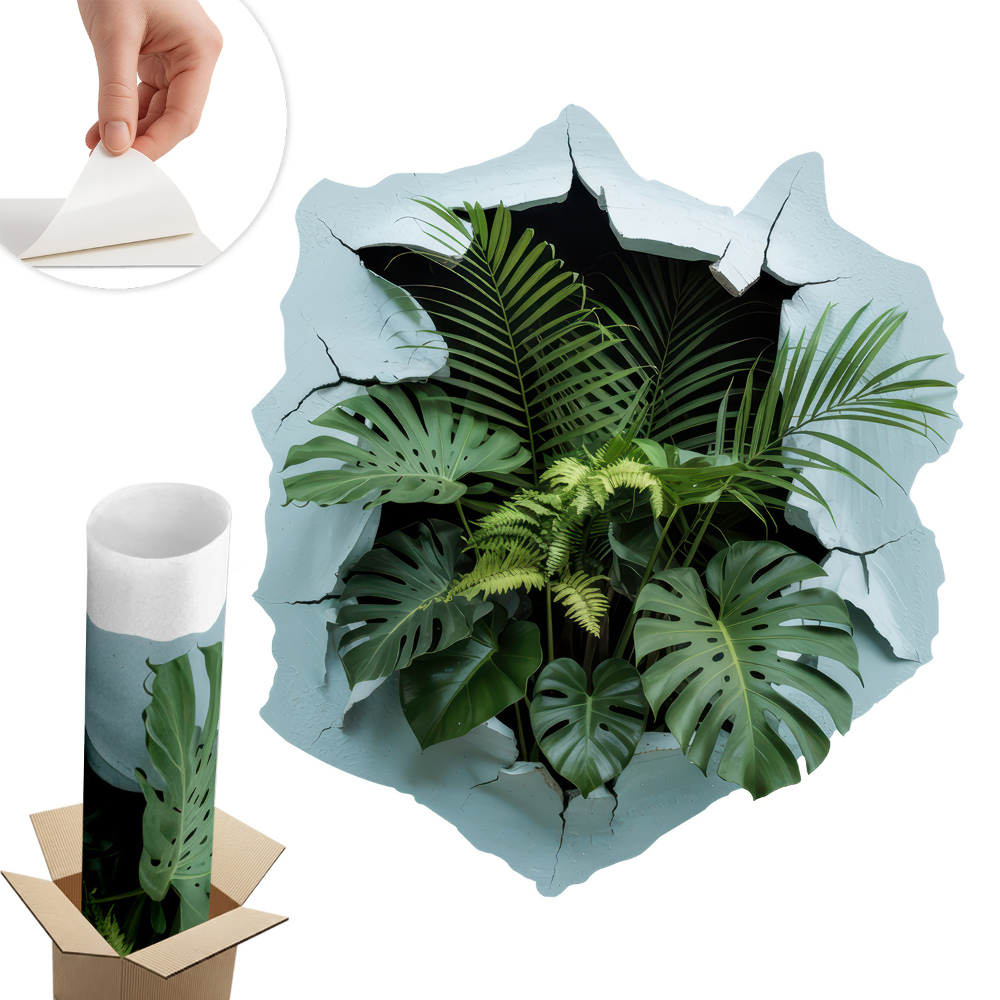 Sticker gaură 3D 72x80 Explozie la o plantă